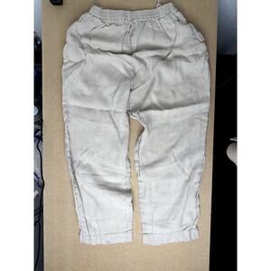 Eskandar Size 0 100% Linen Relaxed Pull-On Pants Lagenlook Flaw Snags Stains